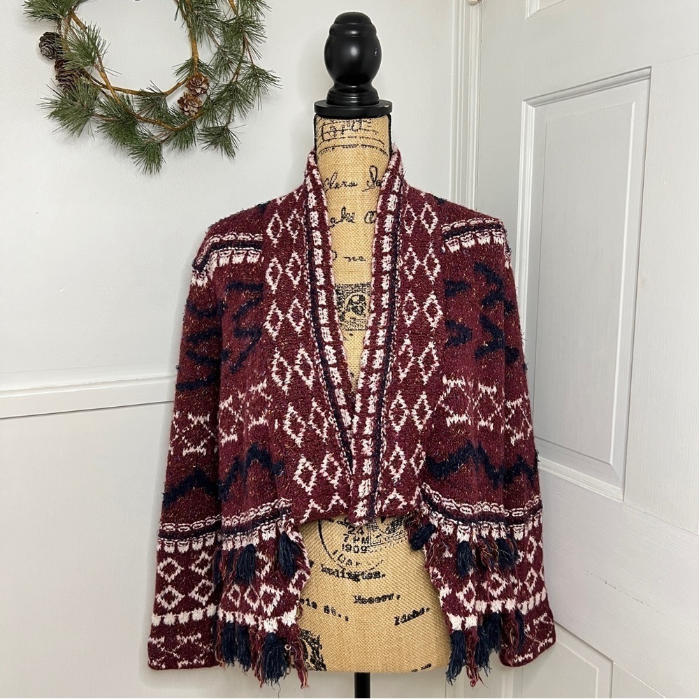Anthropologie Moth Veras Fringed Cardigan
